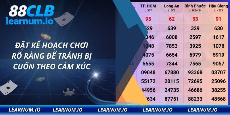 Đặt kế hoạch chơi rõ ràng để tránh bị cuốn theo cảm xúc