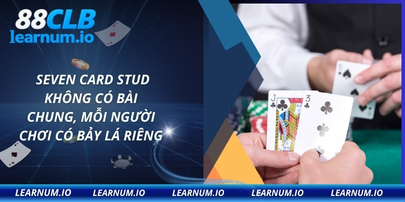 Seven Card Stud không có bài chung, mỗi người chơi có bảy lá riêng